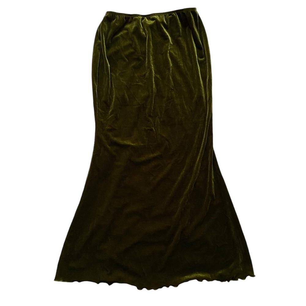 Cider Green Velvet Maxi Skirt Size Medium NWT